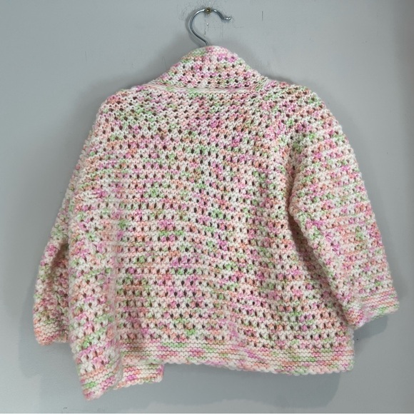 Multicolour Pastel Knit Cardigan Unbranded Estimated Fit 2T Girls - Picture 2 of 3